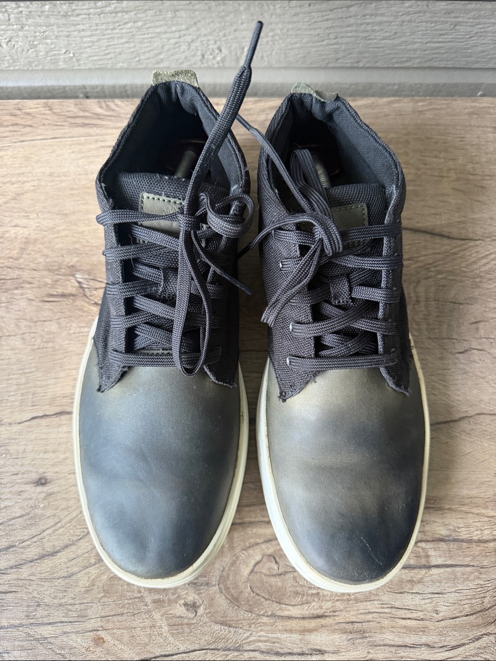 Timberland Black Lace-Up Casual Boots with White Sole size 12 - Picture 7 of 9